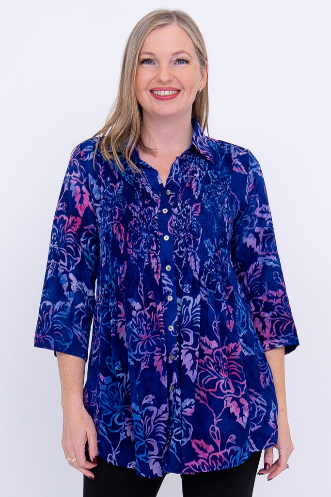 Cindy Women's 3/4 Sleeve Casual Blouse - Sunrise Print Floral Tops for Spring/Summer, Office Wear & Date Night Outfits