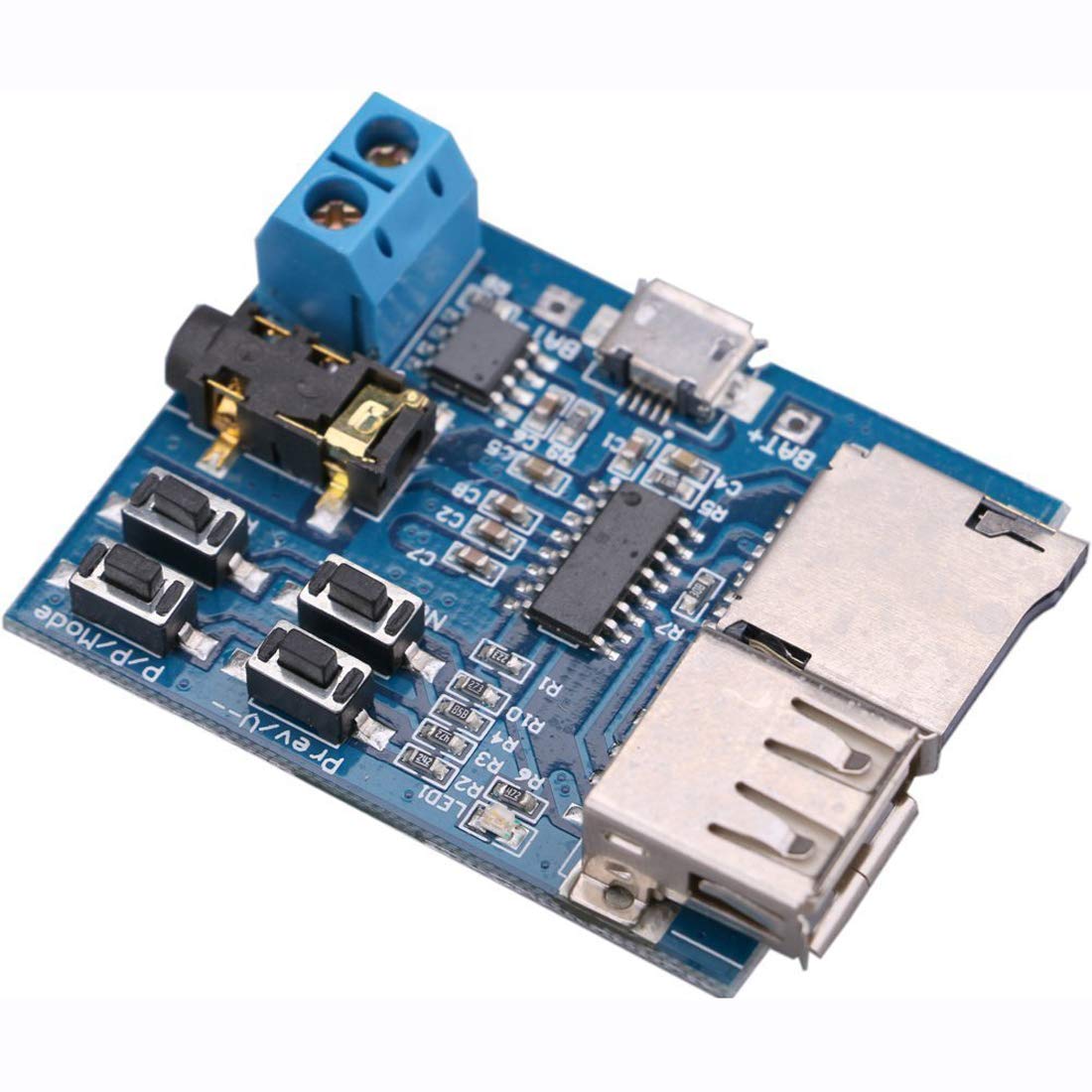 Hailege 2pcs TF Card MP3 Decoder Player Module with Audio Amplifier - Micro USB 5V Power Supply - Portable Music Player for DIY Projects, Car Audio Systems & Home Entertainment