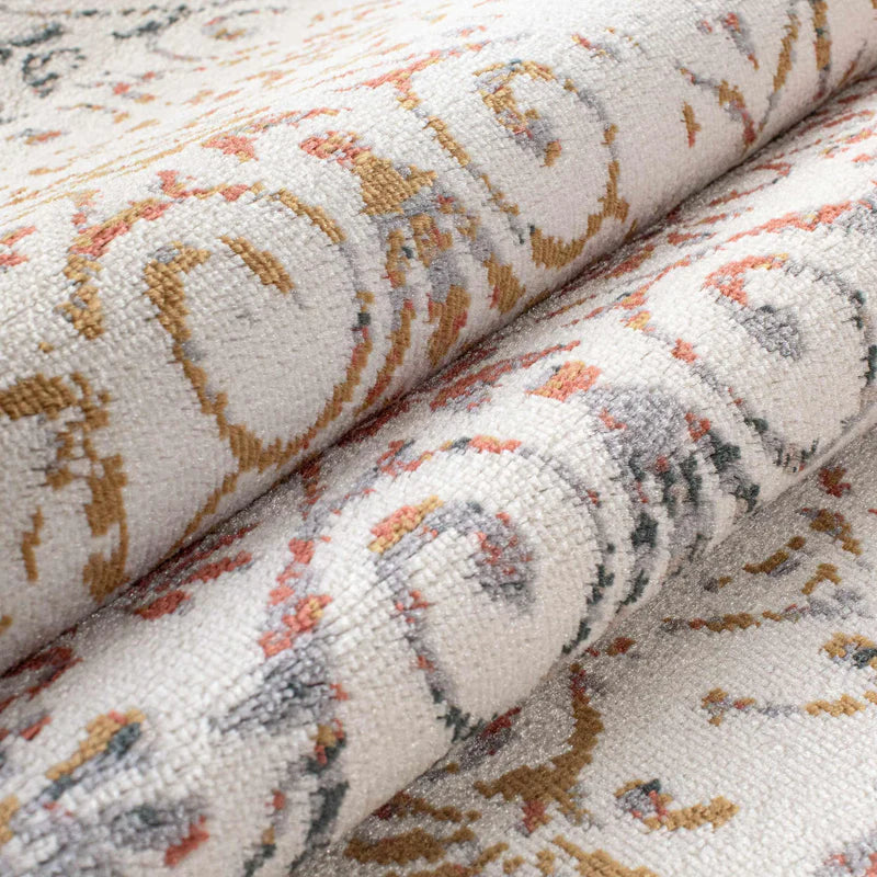 Ulani Modern Distressed Damask Indoor Area Rug - Non-Slip Runner Rug for Living Room, Bedroom, Dining Room & Entryway