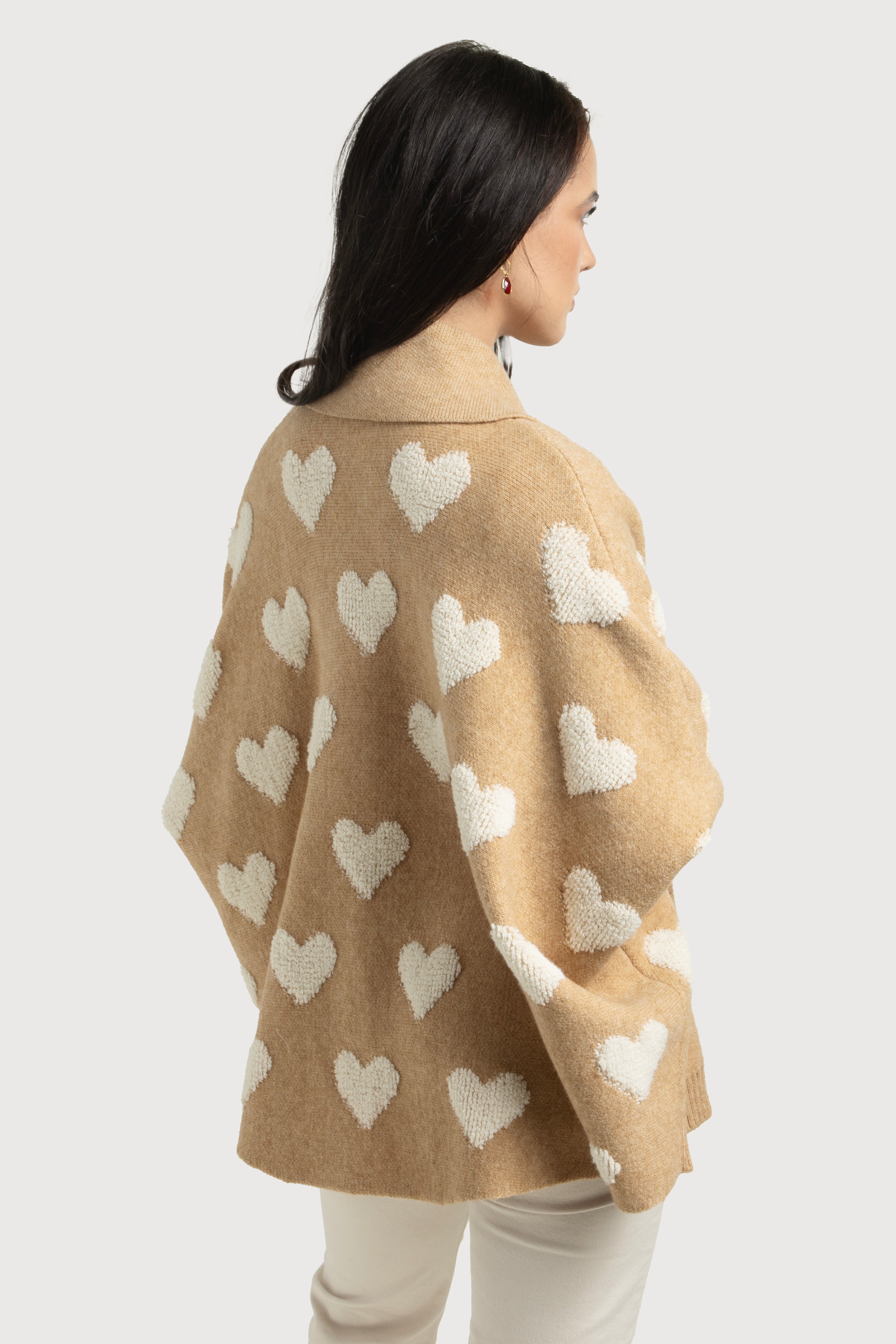 Heart Cardigan Sweater for Women - Cozy Ribbed Knit Pullover for Fall & Winter - Perfect for Casual Outfits, Date Nights, and Layering