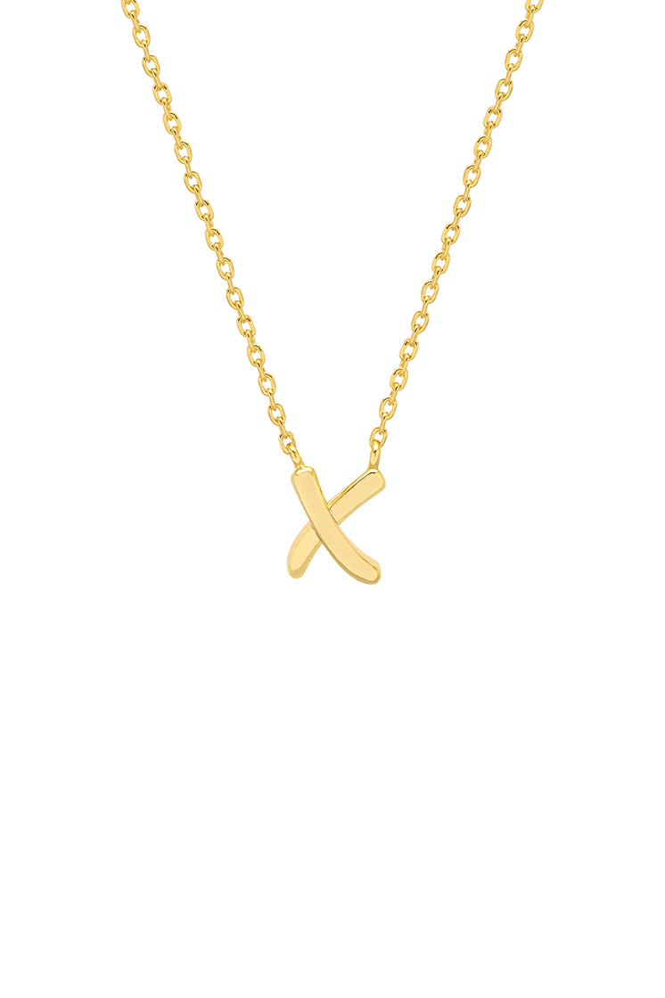 Kiss Necklace Ebn5616G - Elegant Gold Plated Love Pendant for Women - Perfect Gift for Valentine's Day, Anniversary & Romantic Occasions