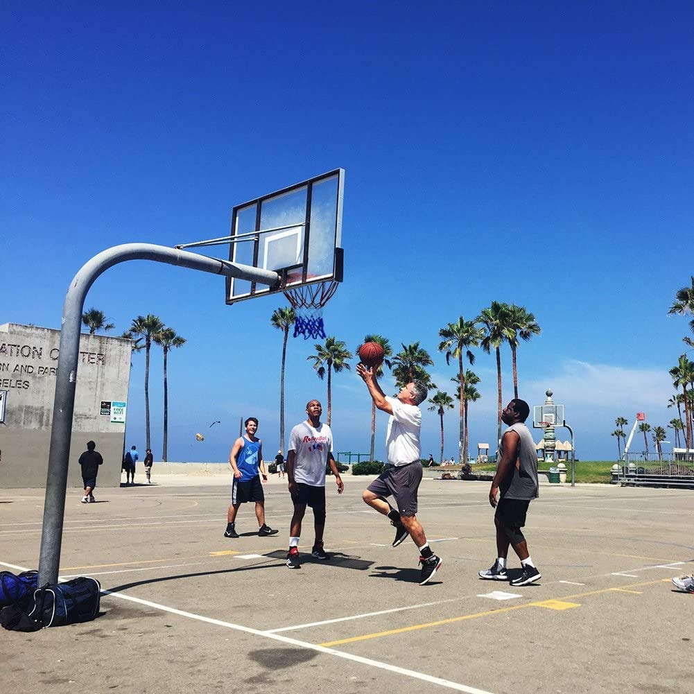 Heavy Duty Basketball Net Outdoor - All Weather Replacement for Hoop (White/Red/Blue) - Perfect for Driveway & Park Play