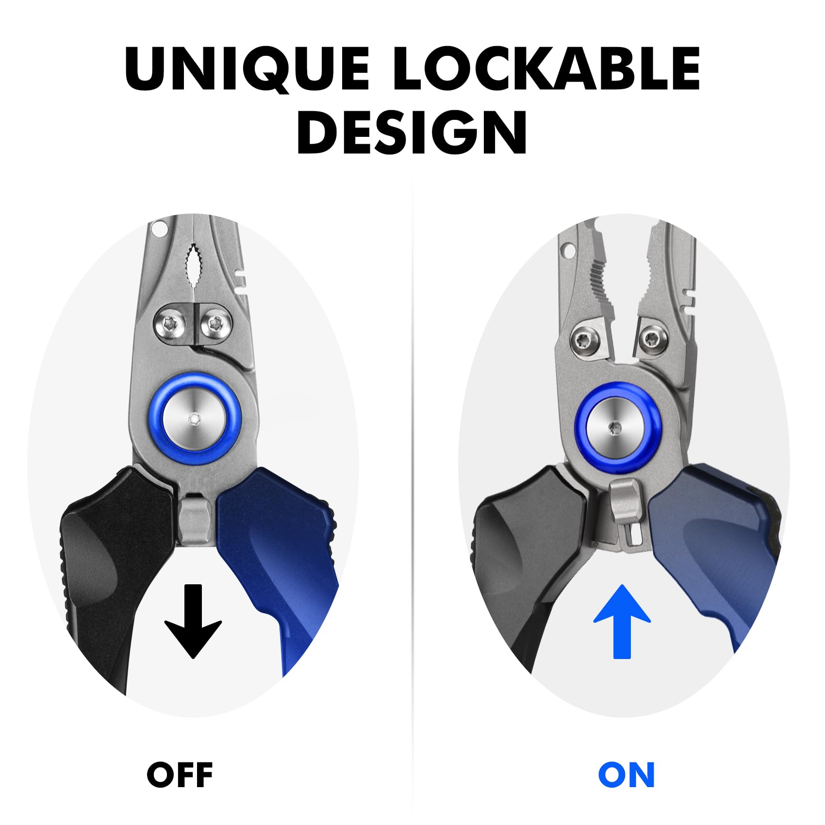 TRUSCEND Lockable Fishing Pliers with Ergonomic Handle - Saltwater Resistant Teflon Coated Multi-Tool with Mo-V Cutter - Perfect Gift for Anglers & Saltwater Fishing Enthusiasts (Great for Bass, Trout & Deep Sea Fishing)