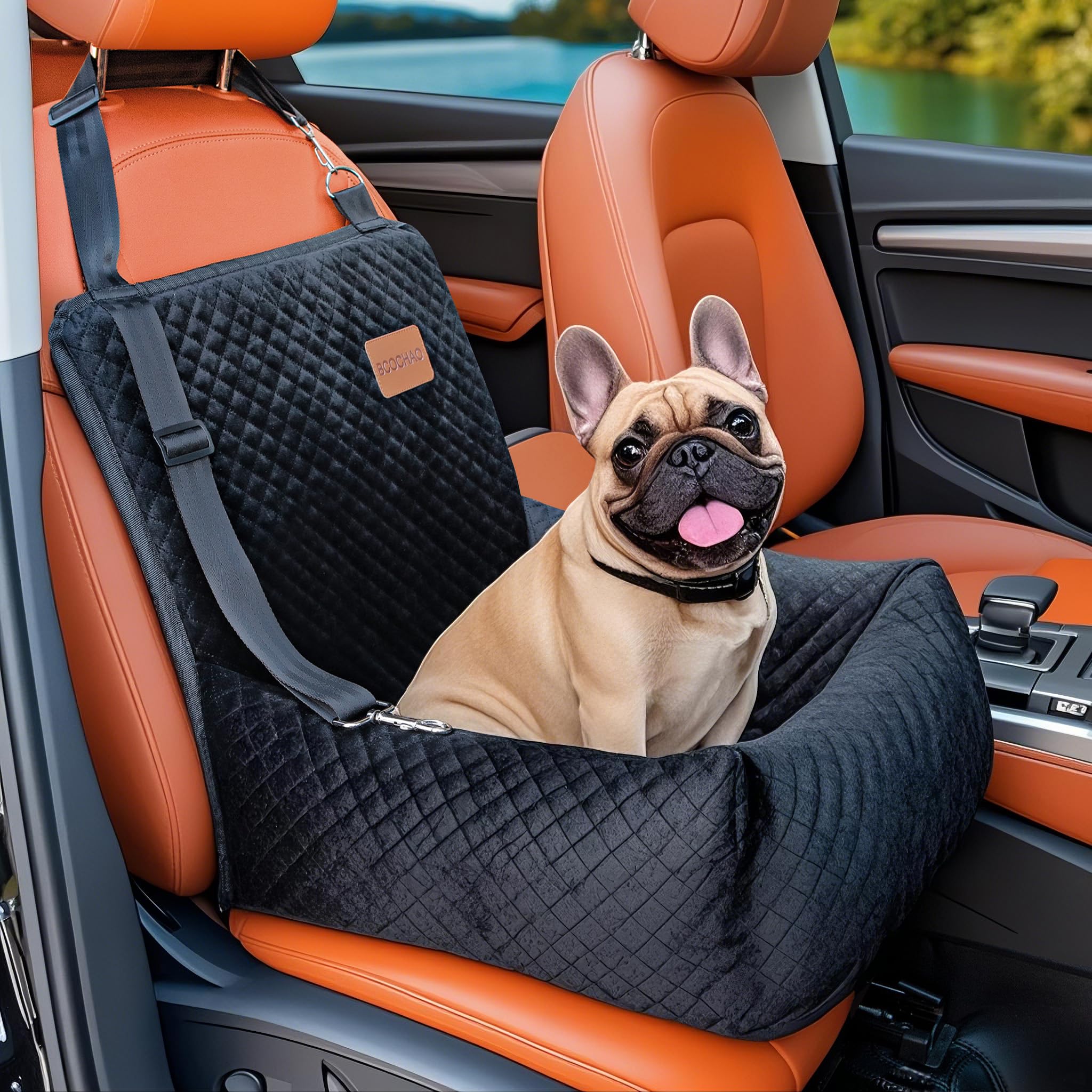 **Premium Dog Car Seat Booster - Safe & Comfortable Pet Travel Safety Seat for Cars | Easy to Clean & Disassemble | Solid Black | Perfect for Road Trips & Daily Commutes**