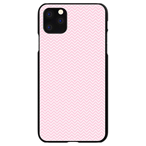 Pink & White Thin Chevron Pattern On Black Case