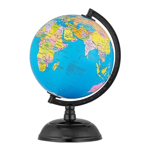 5-Inch Rotating World Globe - Educational Geography Desk Decor for Kids & Adults | Perfect for Classroom, Office & Home Study Decorations
