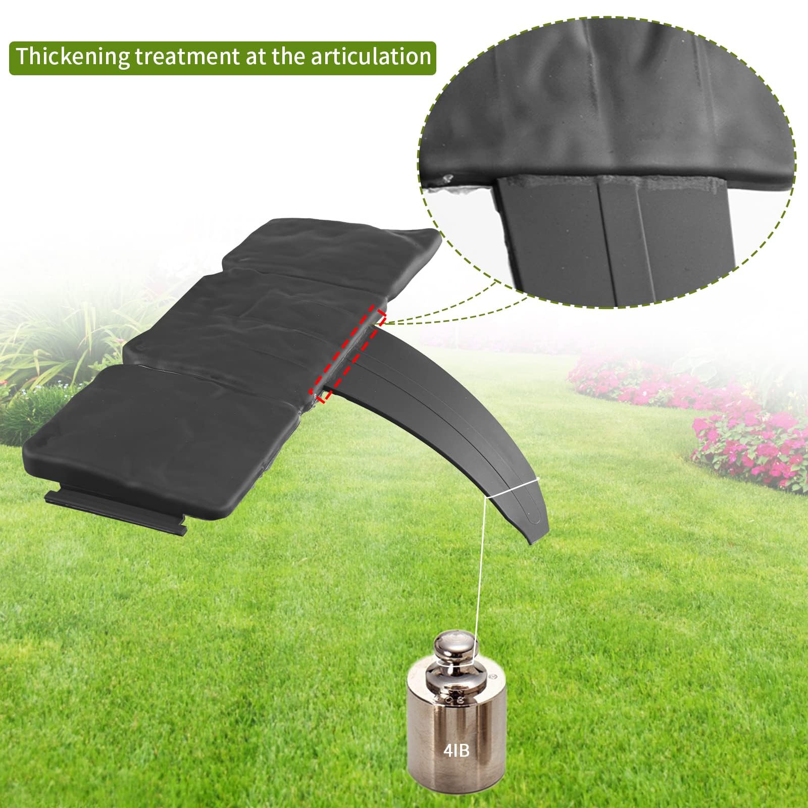 16 FT No Dig Landscape Edging - Imitation Stone Effect Garden Border for Flower Beds & Lawn (Black-20) | Durable Outdoor Yard Decor for Landscaping & Garden Design