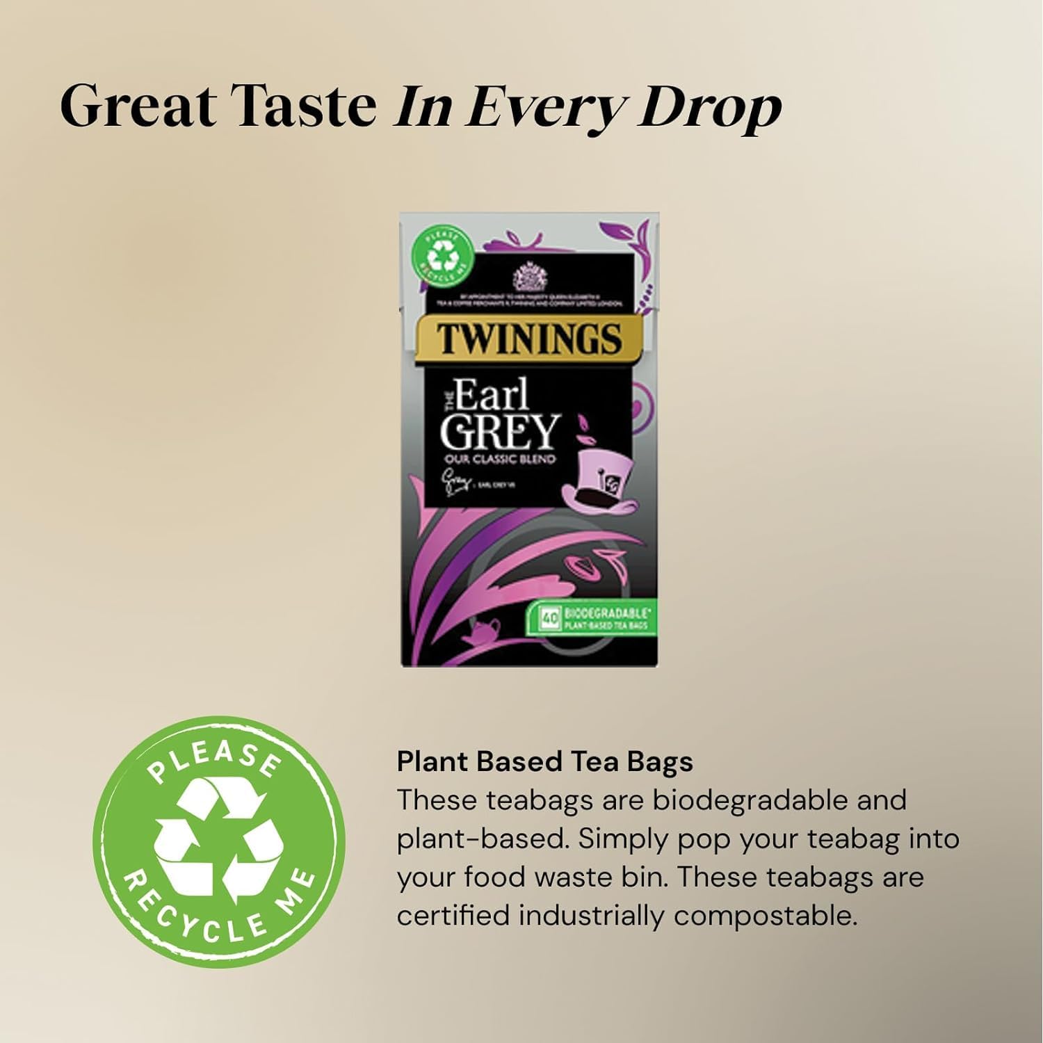 Twinings Earl Grey Black Tea Bags - 40 Count (Pack of 4) | Premium English Breakfast Tea | Perfect for Morning Boost, Afternoon Relaxation & Office Tea Time