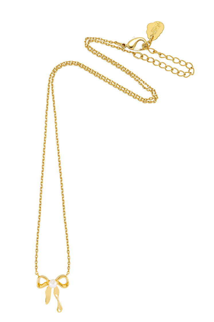 Elegant Pearl Bow Necklace for Women - Dainty & Timeless Jewelry Gift for Brides, Prom, or Special Occasions