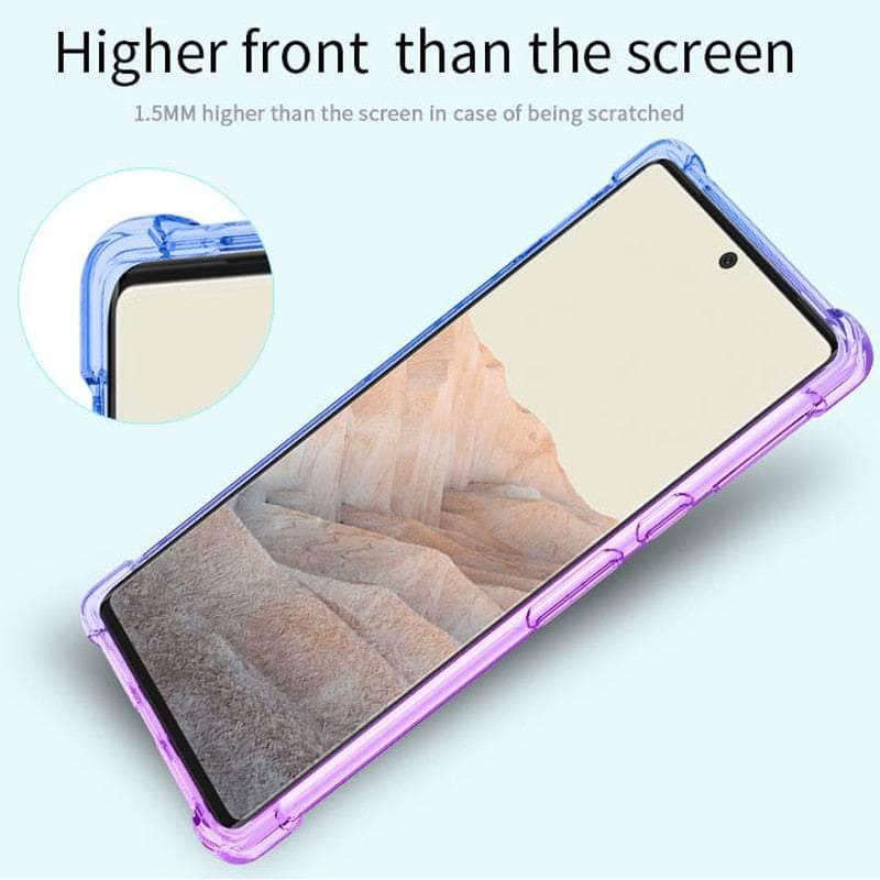Shockproof Airbag Gradient Silicone Case for Google Pixel 8 Pro - Protective Phone Cover for Everyday Use, Travel & Outdoor Activities