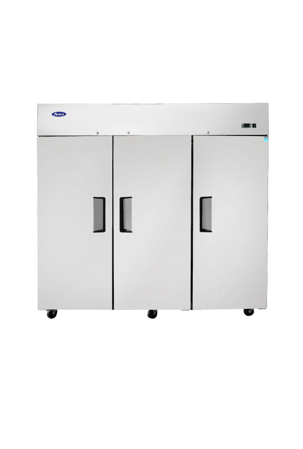 Atosa MBF8003GR Commercial Top Mount 3-Door Freezer - Perfect for Restaurants, Grocery Stores & Catering Businesses