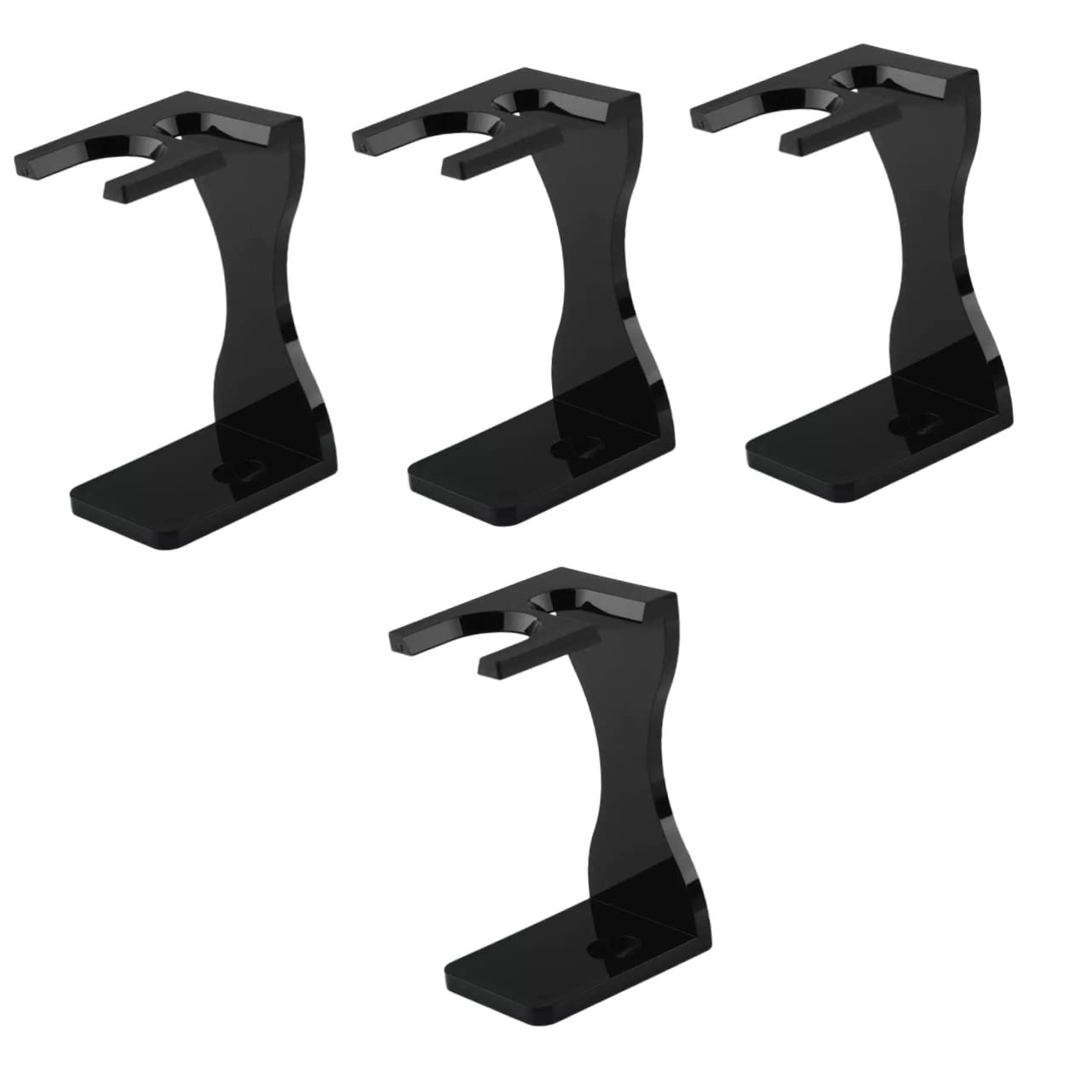 Premium 4-Piece Beard Brush & Razor Holder Set - Durable Shaving Stand for Men - Perfect for Electric & Manual Razors - Ideal for Bathroom, Travel & Grooming Kits