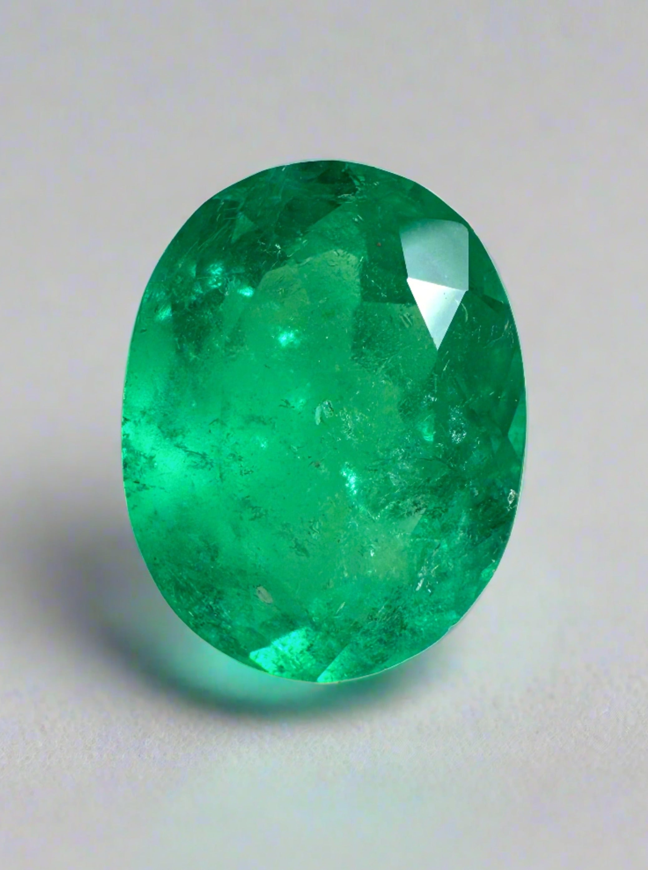 4.04 Carat 12x9mm Yellowish Green Natural Loose Colombian Emerald Oval Cut Gemstone for Jewelry Making, Engagement Rings & Collector's Items
