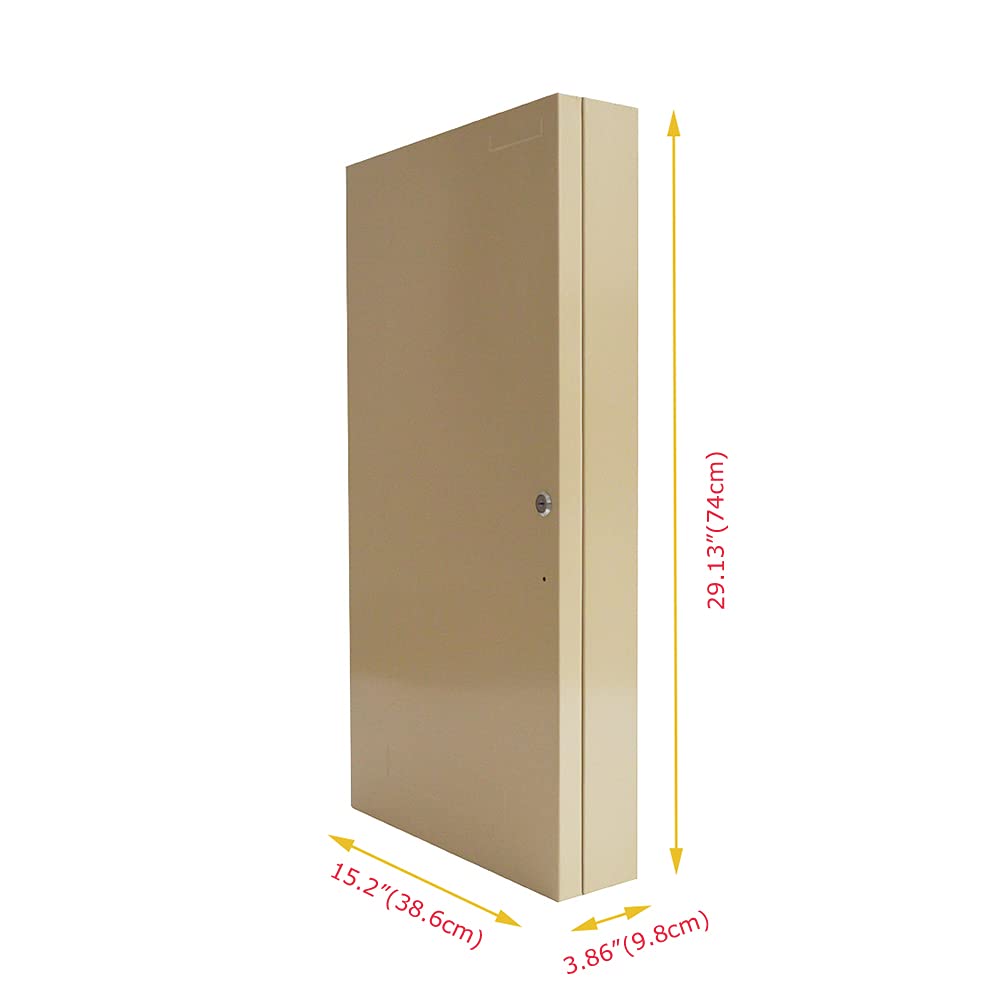 200 Position Adjustable Key Lock Cabinet with Key Hanger - Beige Wall Mount Key Storage Box for Home, Office & Hotel Organization