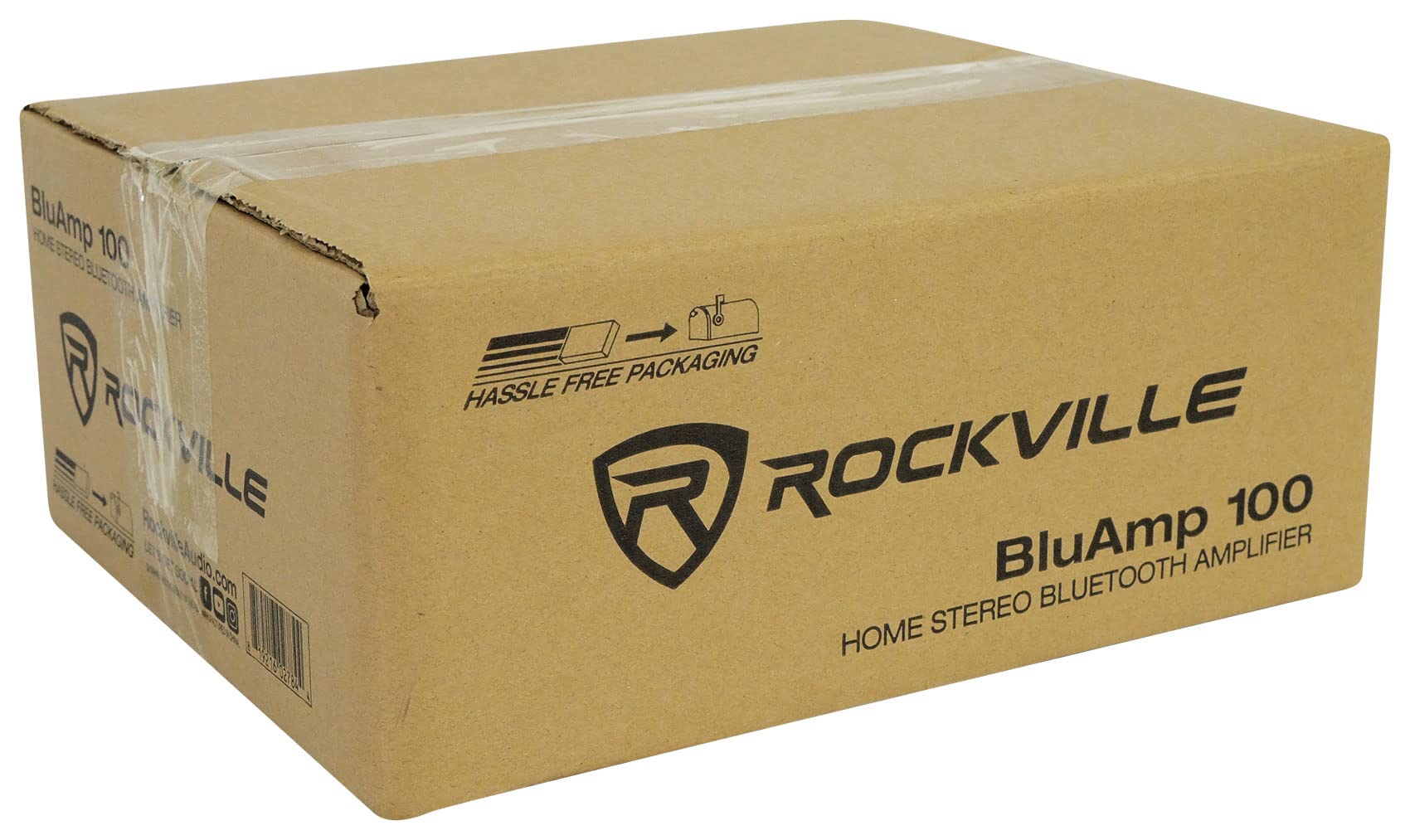 Rockville BLUAMP 100W Bluetooth Home Stereo Amplifier with USB/RCA Outputs & Wireless Microphone System - Perfect for Karaoke, Home Theater, and Party Entertainment