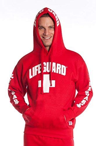 LIFEGUARD Official Red Hoodie for Men & Women - Large Size, Comfortable & Stylish Pullover Sweatshirt - Perfect for Beach, Surfing, and Casual Wear in Ocean City