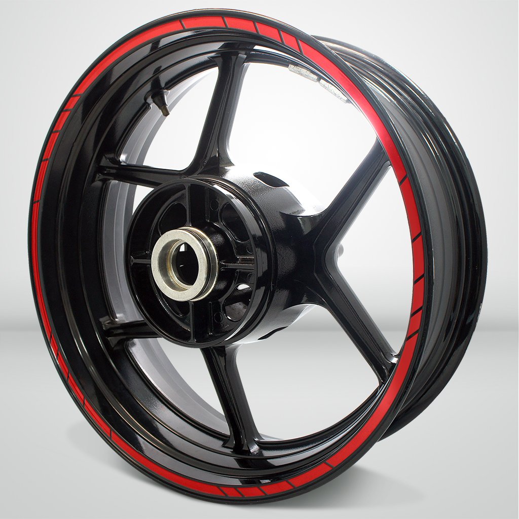 Kawasaki Ninja 650 Red Vinyl Rim Stripe Decals - High Gloss Stickman Wheel Liner for Motorcycle Customization | Perfect for Sport Bike Enhancement & Street Racing Style