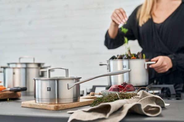 Zwilling J.A. Henckels 66470-260 Vitality 10.2-Inch Stainless Steel Frying Pan with 3-Layer Bottom - Induction & Dishwasher Safe - 10-Year Warranty - Perfect for Searing, Sautéing & Everyday Cooking