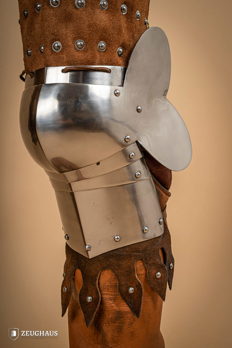Brown Suede Leather Splinted Leg Armor - Medieval Knight Costume, LARP, Cosplay & Renaissance Fair Accessory