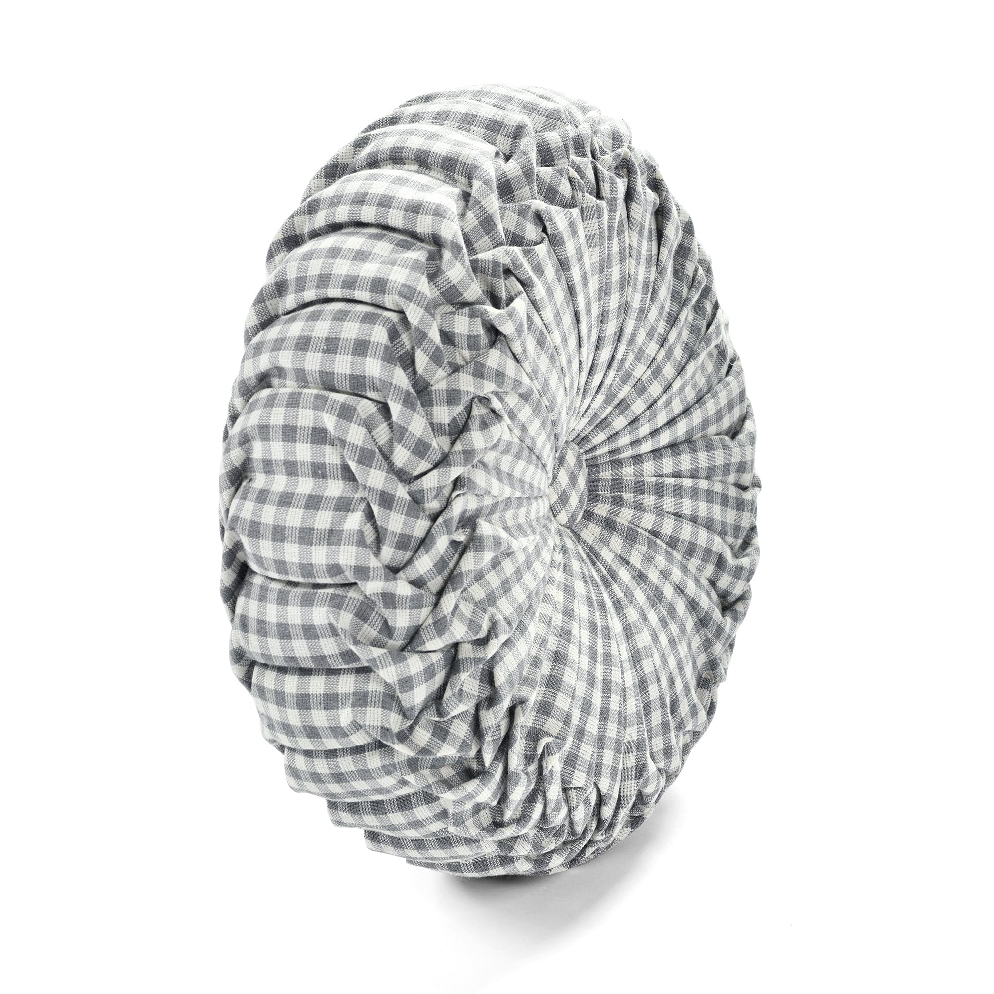 Gingham Check Yarn Dyed Pleated Decorative Pillow Covers - Stylish Home Decor for Sofa, Bed, Couch & Living Room