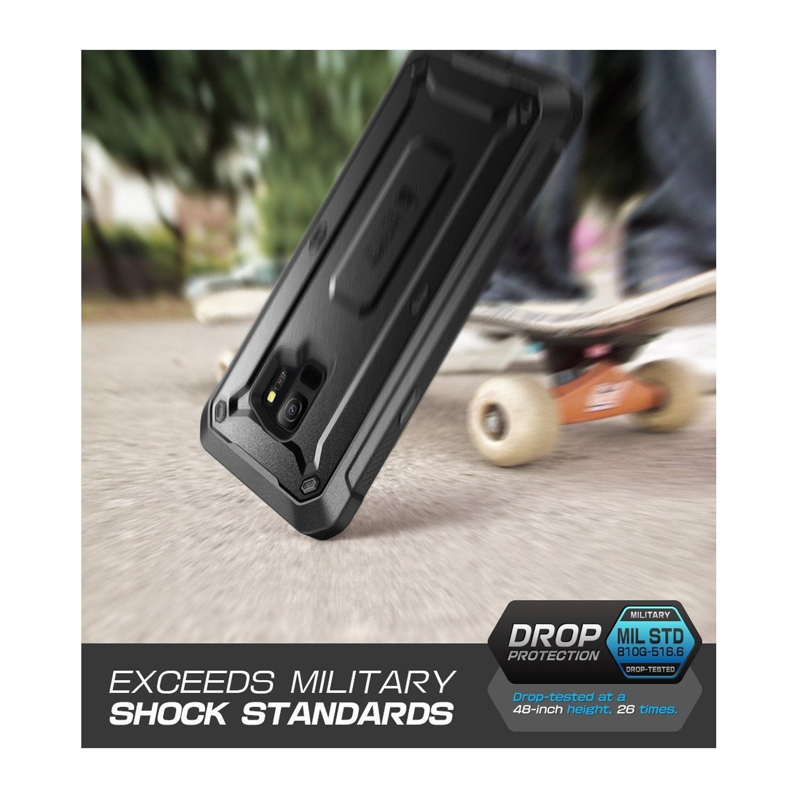 Samsung Galaxy S9 Unicorn Beetle Pro Full-Body Rugged Holster Case - Heavy Duty Protection for Drops & Shock - Open Box Black - Perfect for Outdoor, Work & Extreme Activities