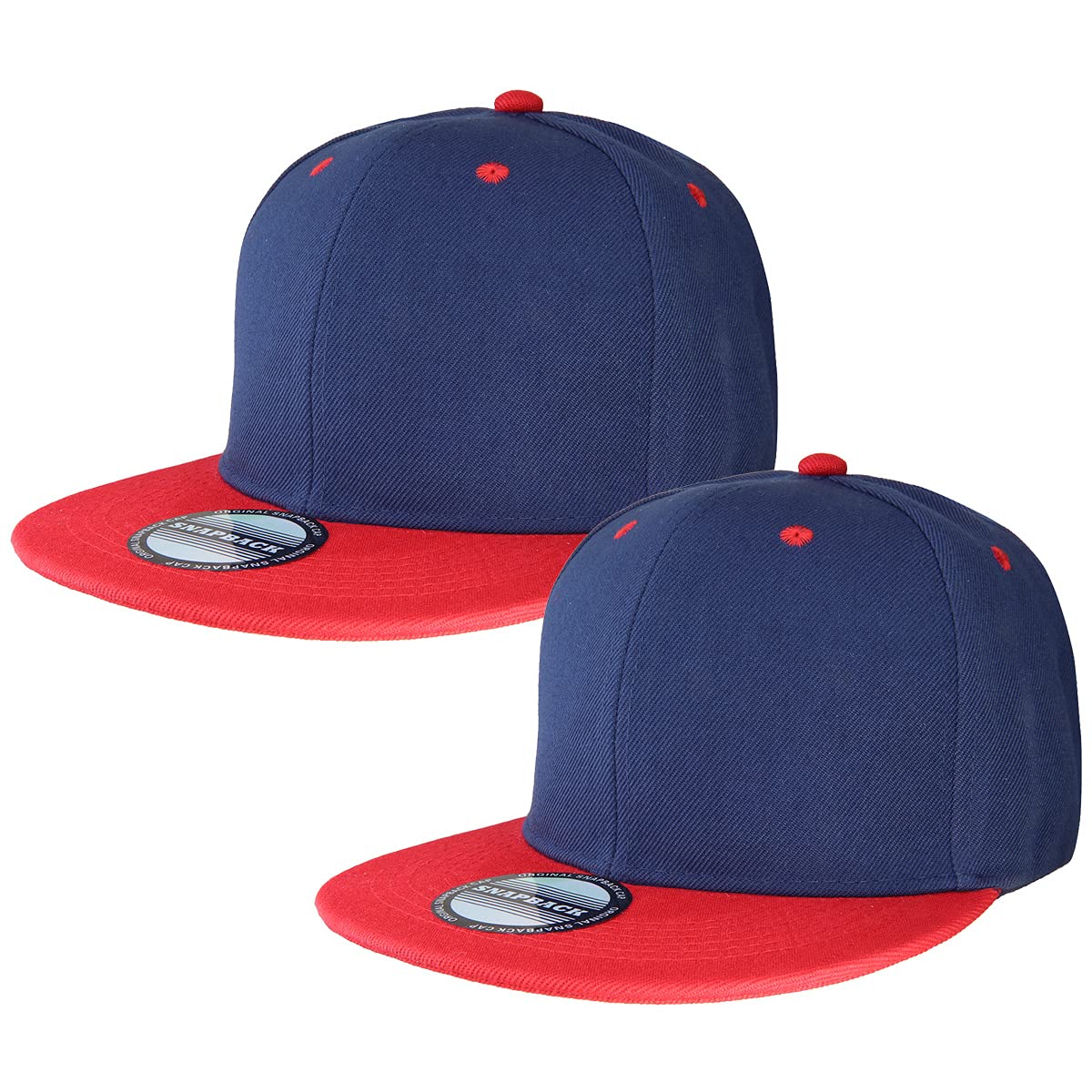 Falari 2-Pack Classic Snapback Hats - Adjustable Flat Bill Blank Solid Color Baseball Caps for Men & Women | Hip Hop Style, Streetwear Fashion, Casual Outdoor Wear