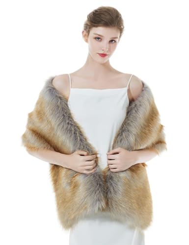 Long Faux Fur Brown&grey