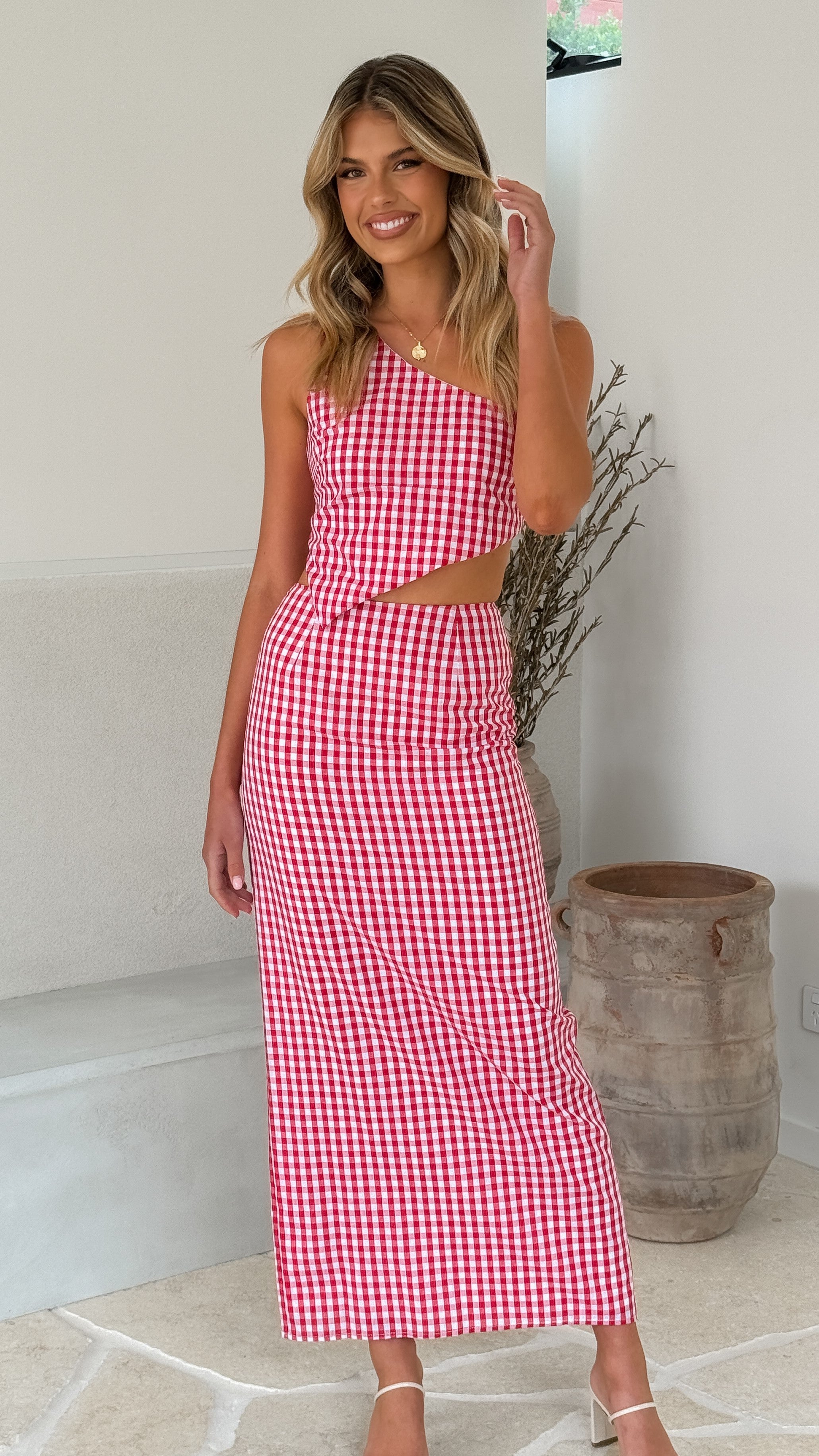 Jakayla Women's Maxi Skirt - Flowy Long Skirt for Summer, Picnic Red | Perfect for Beach, Vacation & Outdoor Activities