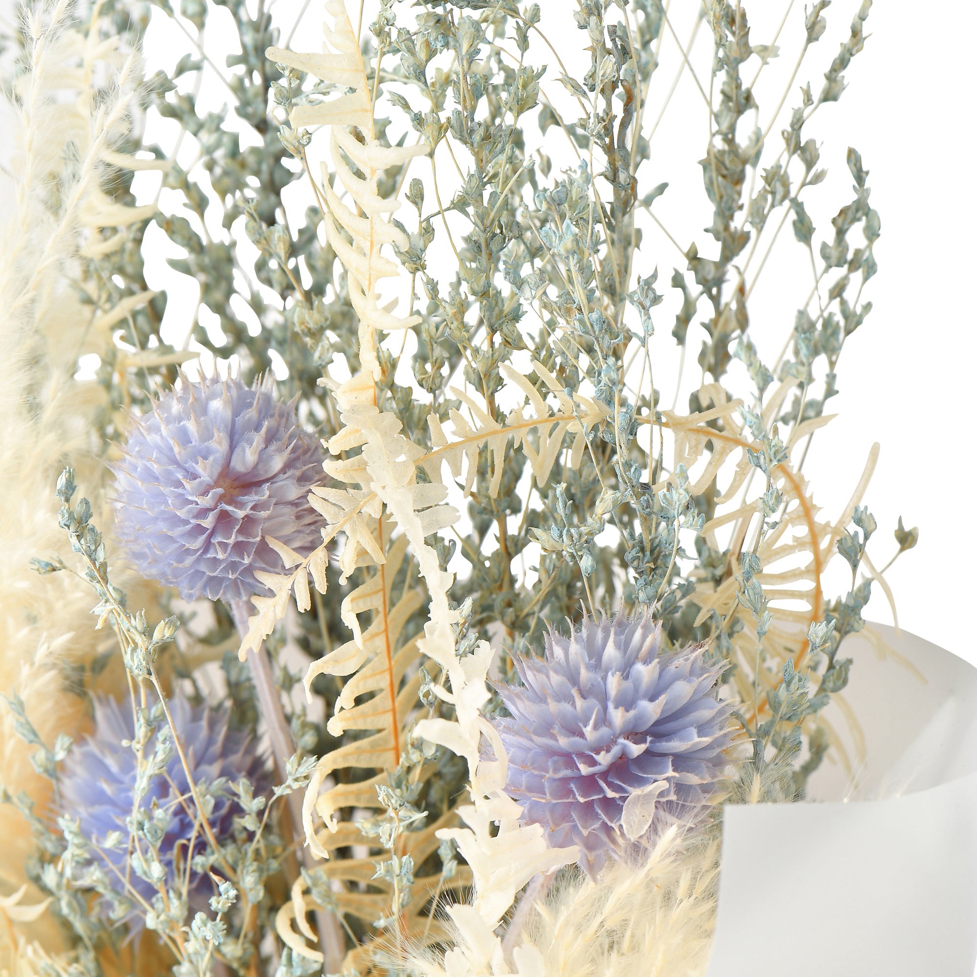 Premium Dried Flower Bouquet Mix - Medium Blue Floral Arrangement for Home Decor, Wedding Centerpieces & Boho Style Gifts