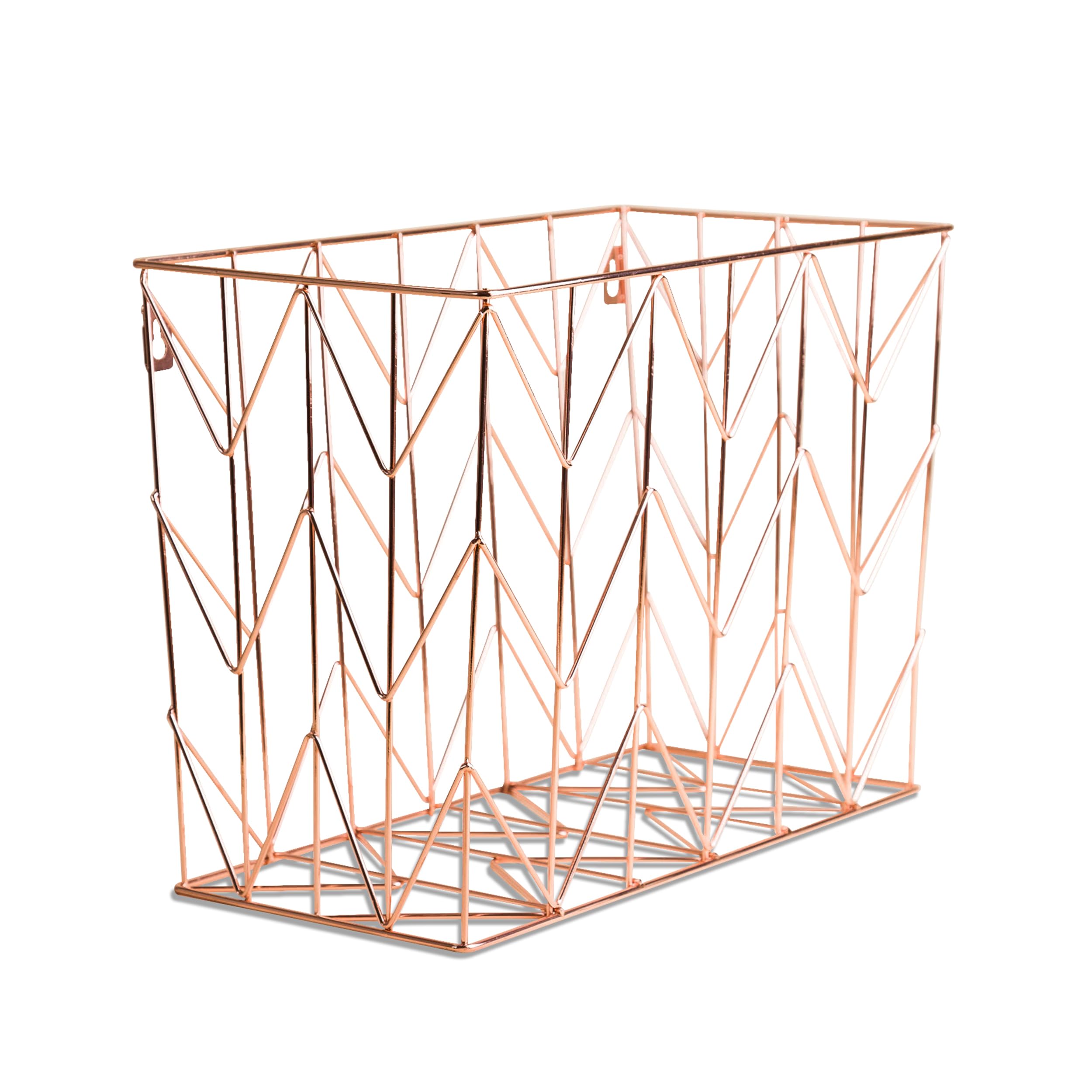 U Brands Hanging File Desk Organizer - Wire Metal File Holder in Copper/Rose Gold (854U02-06) - Perfect for Office, Home & School Organization