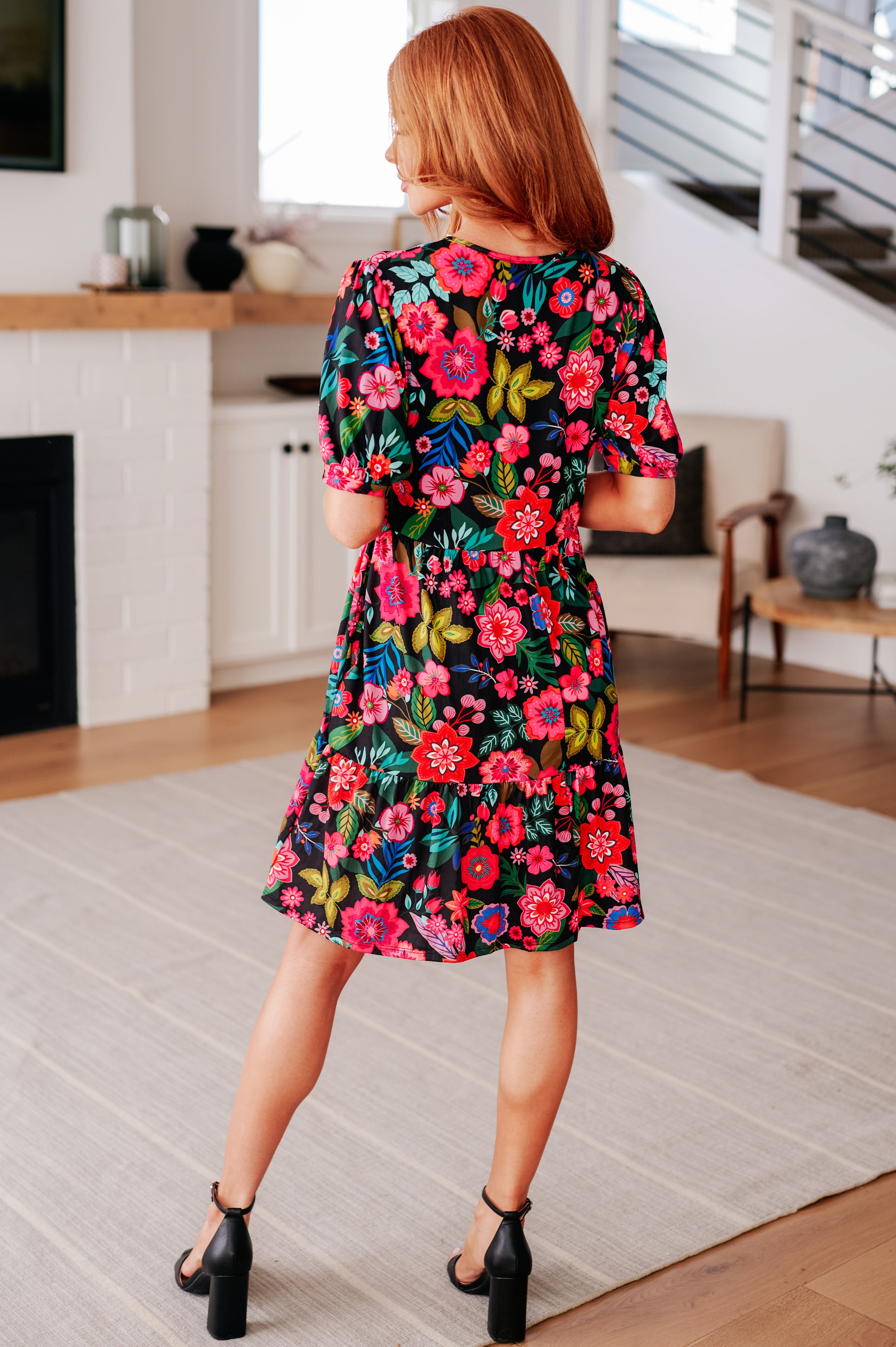 Floral Print Dress for Women - Elegant Summer Dress with V-Neck & Flowy Skirt | Perfect for Weddings, Parties & Casual Outings