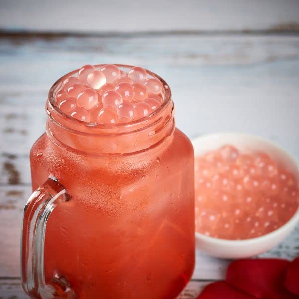 Premium Tea Zone 7 lbs Rose Popping Boba Pearls - Bursting Flavor for Bubble Tea, Desserts & DIY Drinks at Home