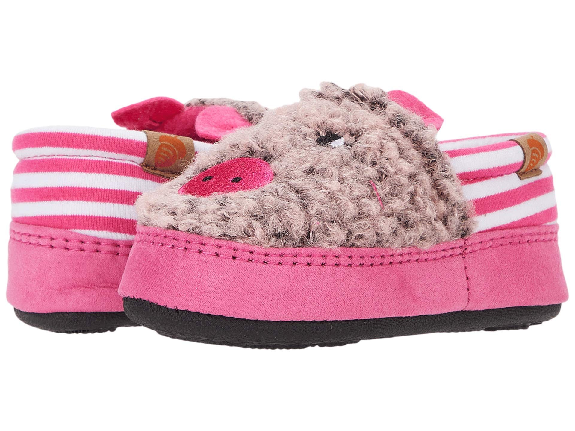 Acorn Critter Novelty Moc Slippers for Kids - Pink Pearl Pig Design (Toddler/Little Kid/Big Kid Sizes 3-4) - Cozy Indoor House Shoes for Playtime & Relaxation