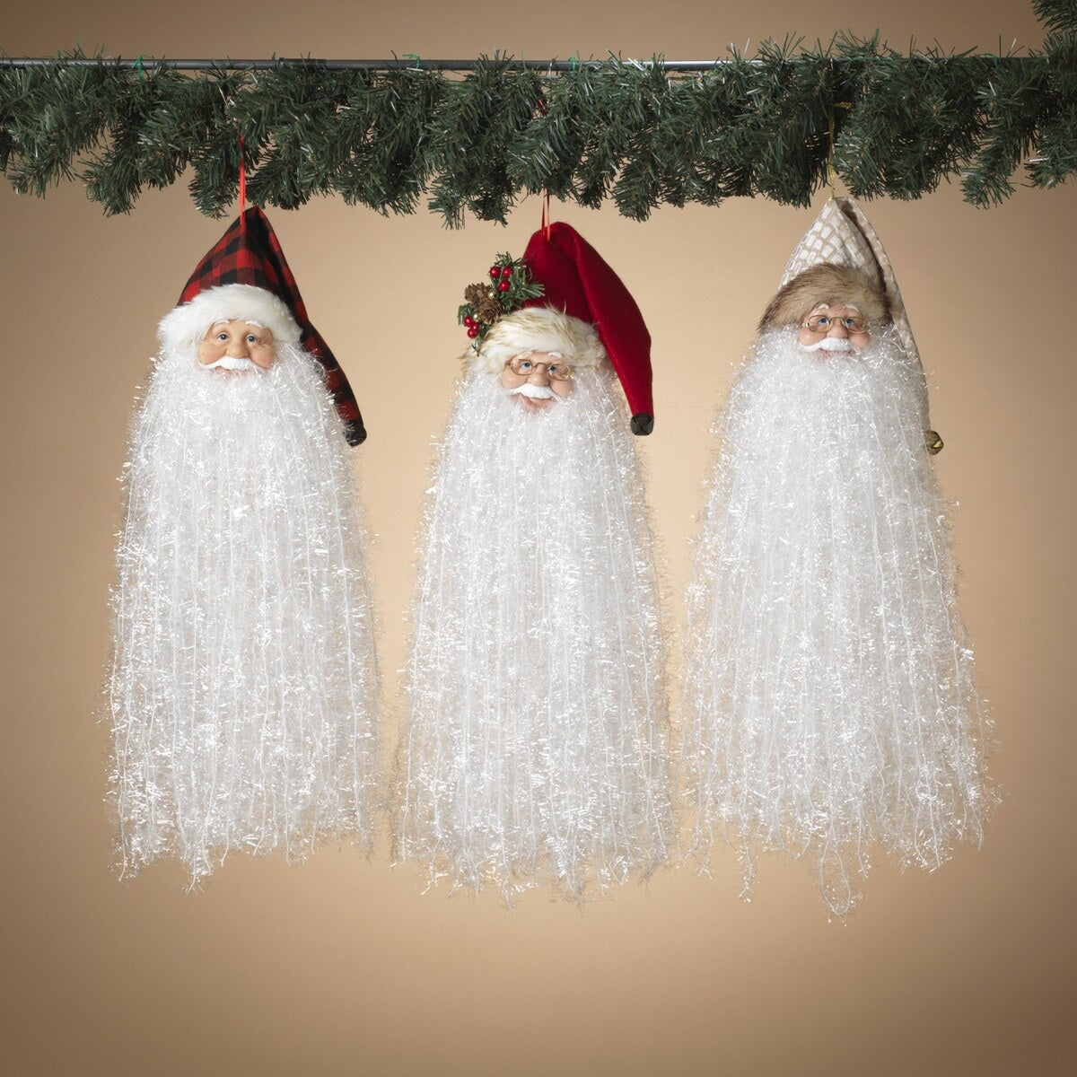 18-Piece Bearded Santa Claus Hanging Christmas Ornaments Set - Festive Holiday Decor for Tree, Mantel & Home Decorations
