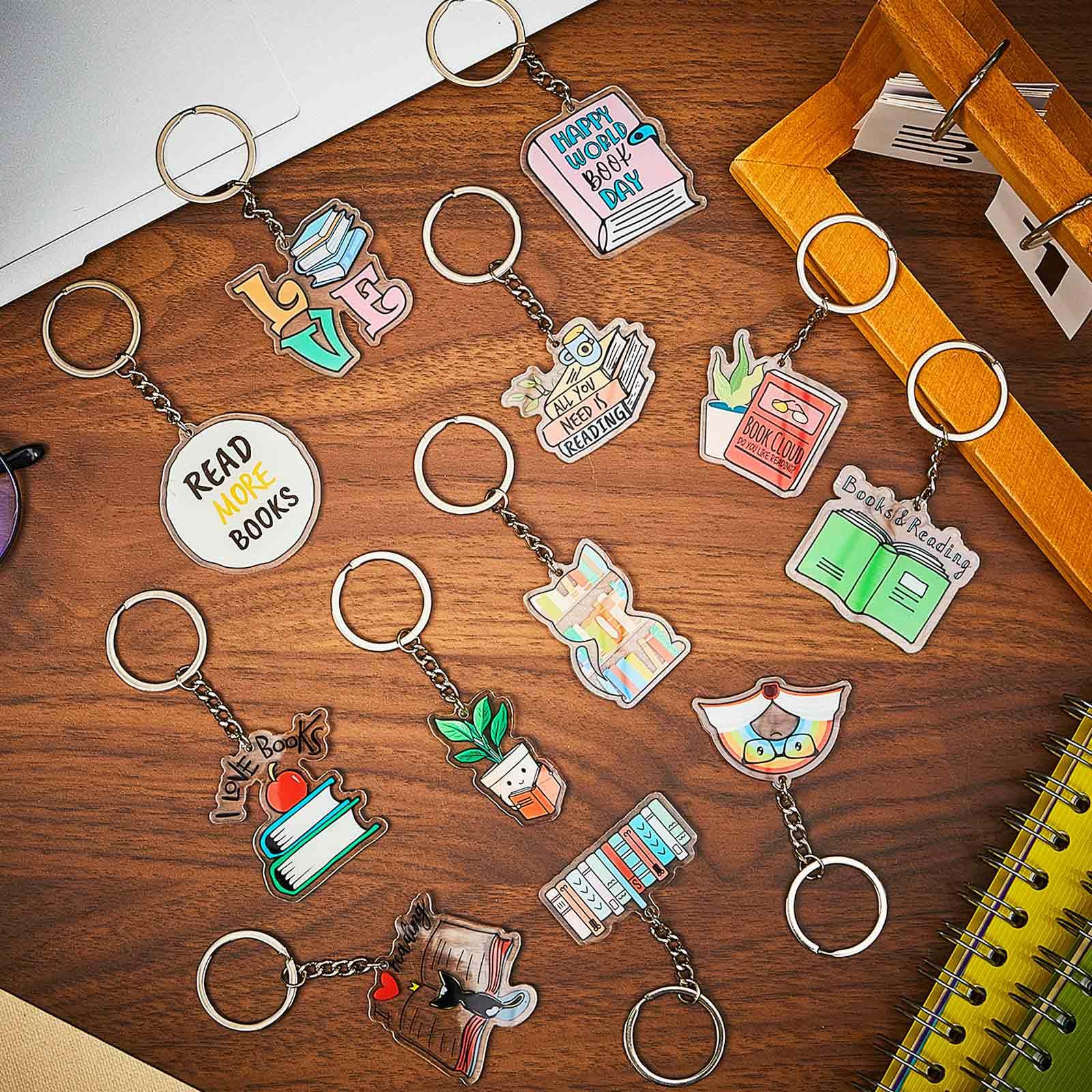 Funny Book Keychain for Book Lovers - Unique Bookish Party Favors & Birthday Gifts for Women - Perfect for Book Club Gifts, Reading Accessories & Literary-Themed Events