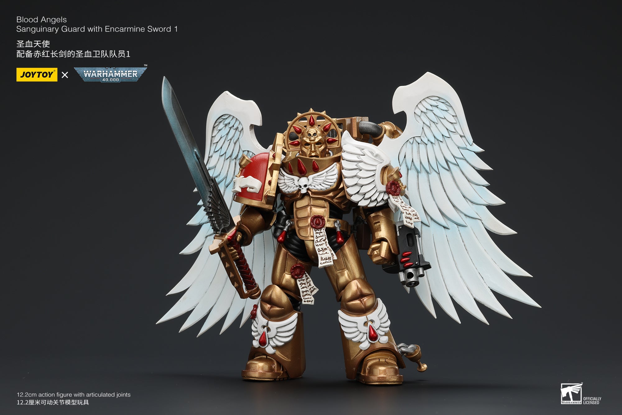 1/18 JOYTOY Warhammer 40K Blood Angels Sanguinary Guard Action Figure - Collectible Miniature for Tabletop Gaming & Display