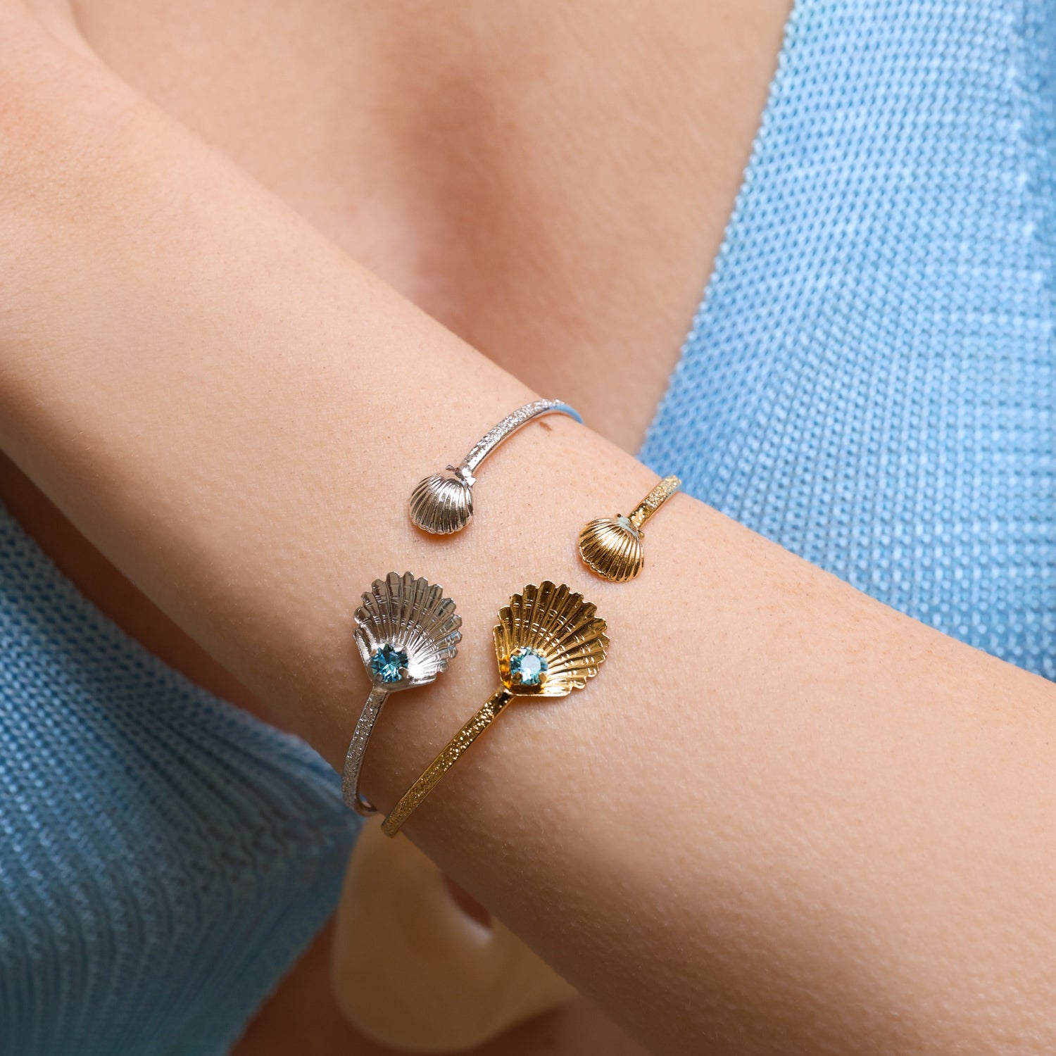 Ocean Treasure Bracelet - Genuine Aquamarine Gemstone Beaded Jewelry for Women, Healing Crystal Energy & Boho Chic Style | Perfect for Meditation, Yoga, Beach Vacations & Spiritual Gifts