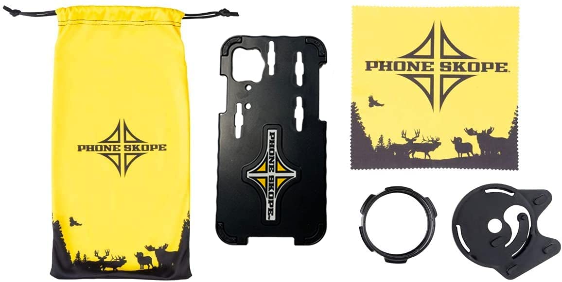 Phone Skope Complete Digiscoping Kit - Universal Smartphone Adapter for Hunting, Bird Watching & Astronomy - Includes Phone Mount Case, Eyepiece Adapter & Lens Cloth - Compatible with iPhone & Android Phones - Perfect for Wildlife Photography & Outdoor Adventures