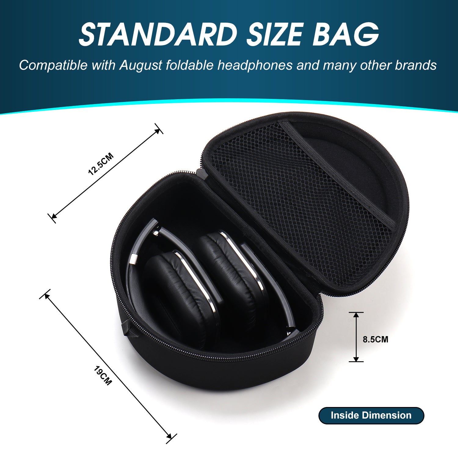 Premium Folding Over-Ear Headphone Case - Travel Storage Bag for EP650 & EP640 Bluetooth Wireless Headphones | Durable Protection for Commuting, Gym & Airplane Travel