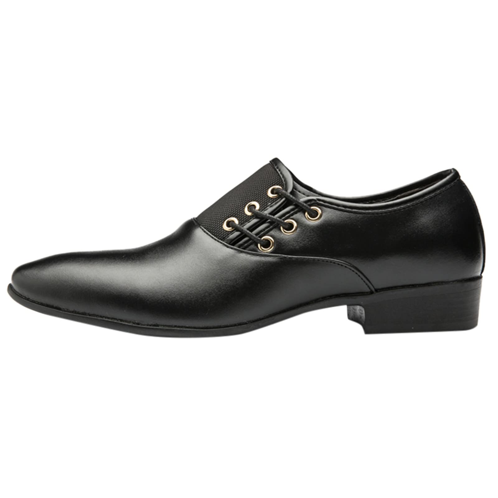 Men's Classic Slip-On Dress Shoes - Genuine PU Leather with Low Rubber Sole | Comfortable & Stylish for Work, Office & Formal Occasions