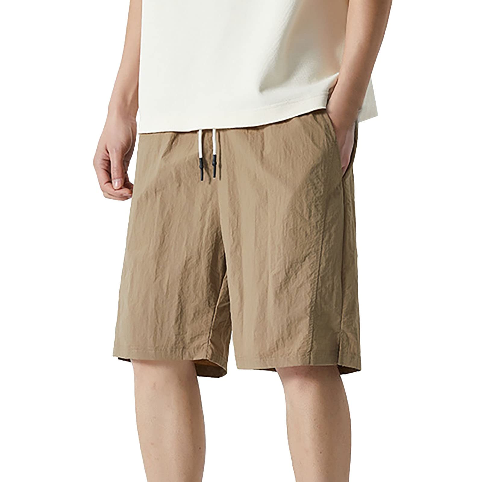 **LindoMaker Men's Cargo Shorts with Pockets – Lightweight Hiking, Gym Workout & Running Bermuda Shorts for Big & Tall – Perfect for Outdoor Adventures & Active Lifestyles**