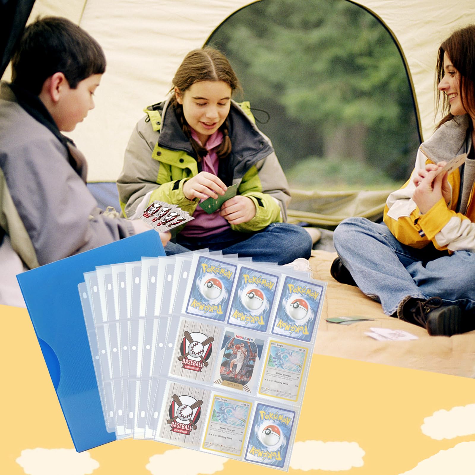 30 Pack 9-Pocket Clear Trading Card Binder Pages - Side Loading Card Sleeves for Baseball, MTG, YuGiOh & TCG Collections (Holds 540 Cards) - Perfect for Card Collecting, Gaming Tournaments & Storage in 3-Ring Binders