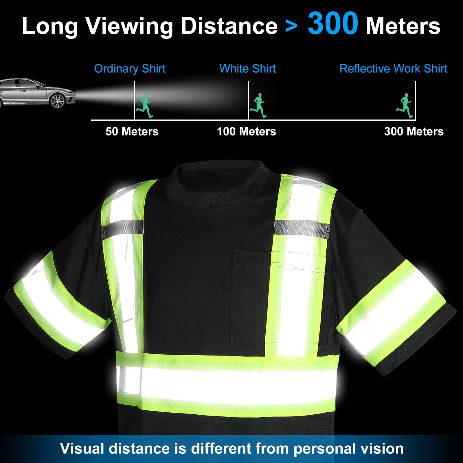 12 Pack High Visibility Reflective Safety T-Shirts - Breathable Work Shirts for Construction & Outdoor Jobs - OSHA Compliant Safety Apparel for Men & Women - Ideal for Night Work, Road Construction & Emergency Responders