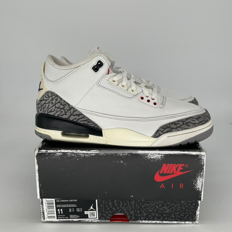 Original Air Jordan 3 White Cement Reimagined Basketball Shoes - Men's Size 11 & Women's Size 12.5 (DN3707-100) - Retro Sneakers for Streetwear & Casual Outfits