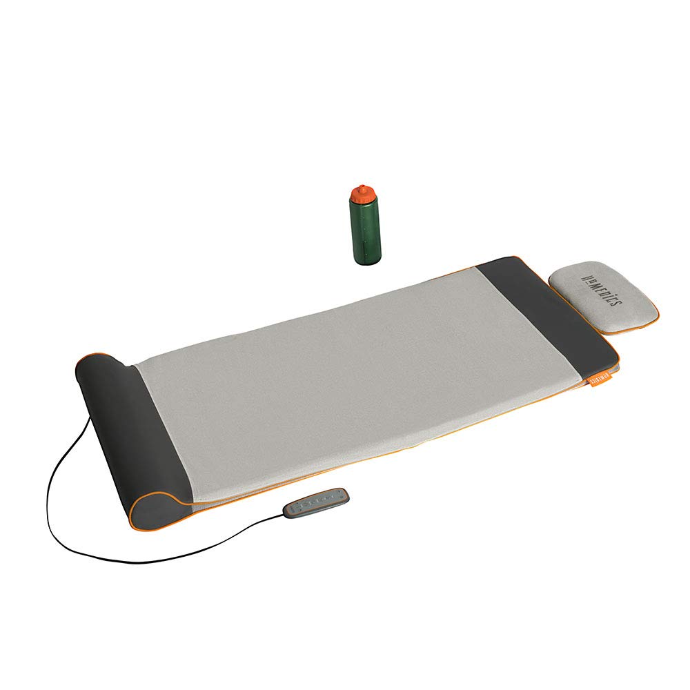 Homedics Silver Yoga Mat with Air Compression & 3 Intensity Levels - Premium Back & Lumbar Support for Stretching, Fitness & Home Workouts - Ideal for Yoga, Pilates & Physical Therapy Recovery