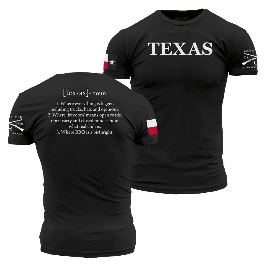 Texas Defined Open Carry T-Shirt - Black | Comfortable & Stylish Graphic Tee for Gun Rights Supporters - Perfect for Casual Wear, Rallies & Outdoor Activities