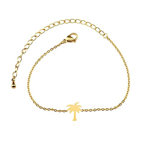 Palm Tree Bracelet - Tropical Beach Jewelry with Charm for Women, Gold Bangle for Summer Vacation & Boho Style Outfits | Perfect for Beach Parties, Vacations & Gift Giving