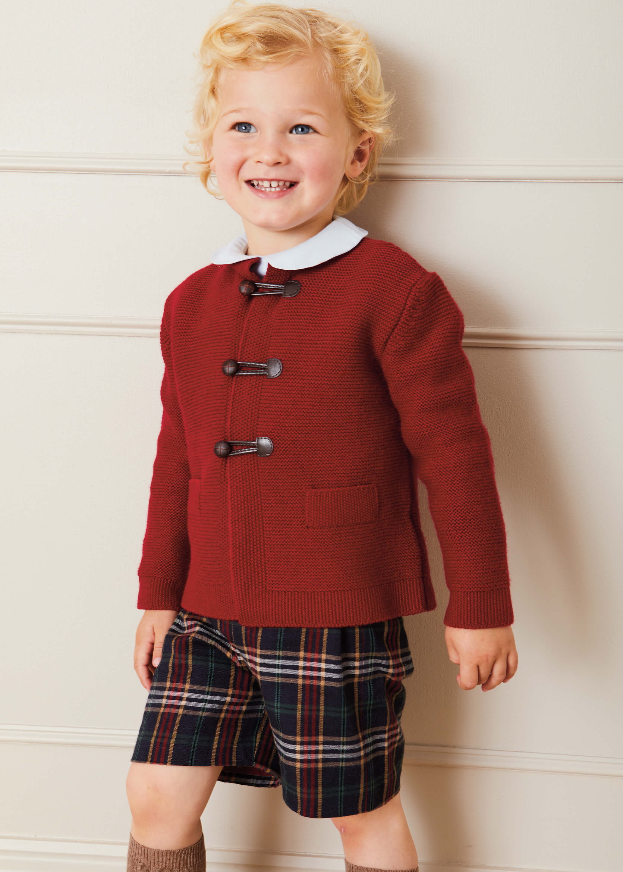 Red Knitted Cardigan with Toggle Fastening for Kids (12 Months to 10 Years) - Perfect for School, Playdates & Family Outings