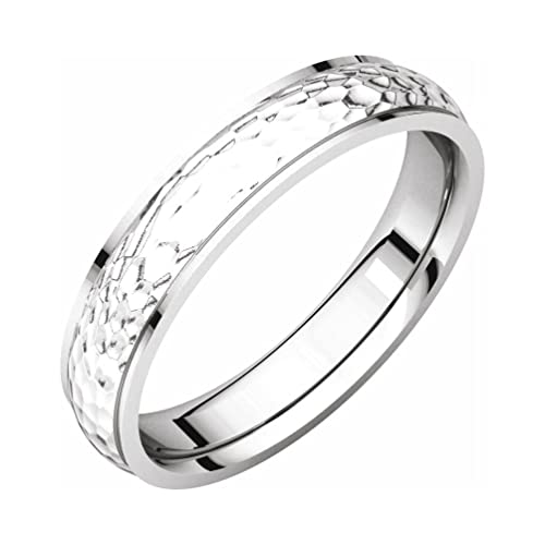 Bonyak 3mm Sterling Silver Half Round Edge Hammer Finish Ring - Size 11.5 Wedding Band, Anniversary Gift for Women, Perfect for Everyday Wear & Special Occasions