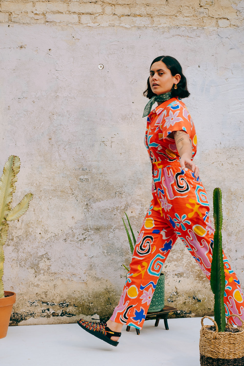 Lowie Desert Print Lyocell Boilersuit - Eco-Friendly Jumpsuit for Women | Lightweight & Breathable One-Piece Outfit | Perfect for Casual Wear, Travel & Outdoor Adventures
